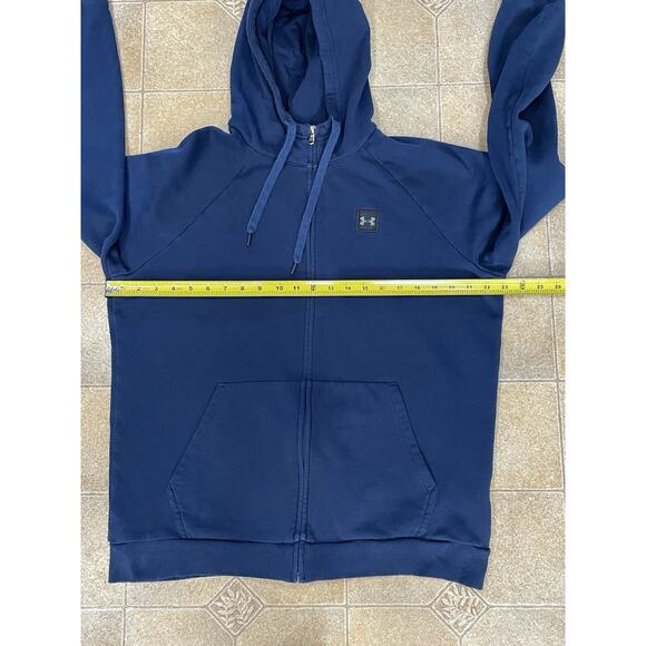 EUC Under Armour Men's Fleece Full-zip Hoodie, Navy Blue, Sz Large-Casual Active - Picture 4 of 11